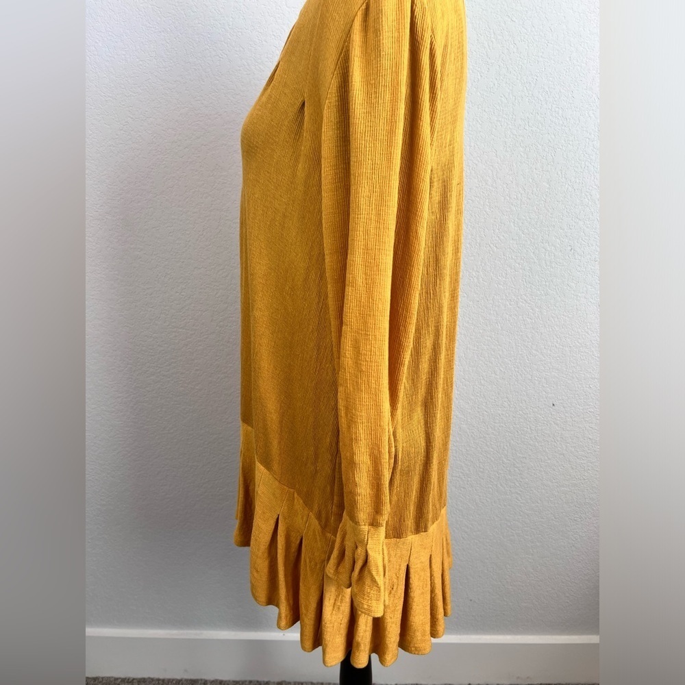 Free People Summer Strutting Yellow Long Sleeve Mini Dress Size Medium - Picture 4 of 11